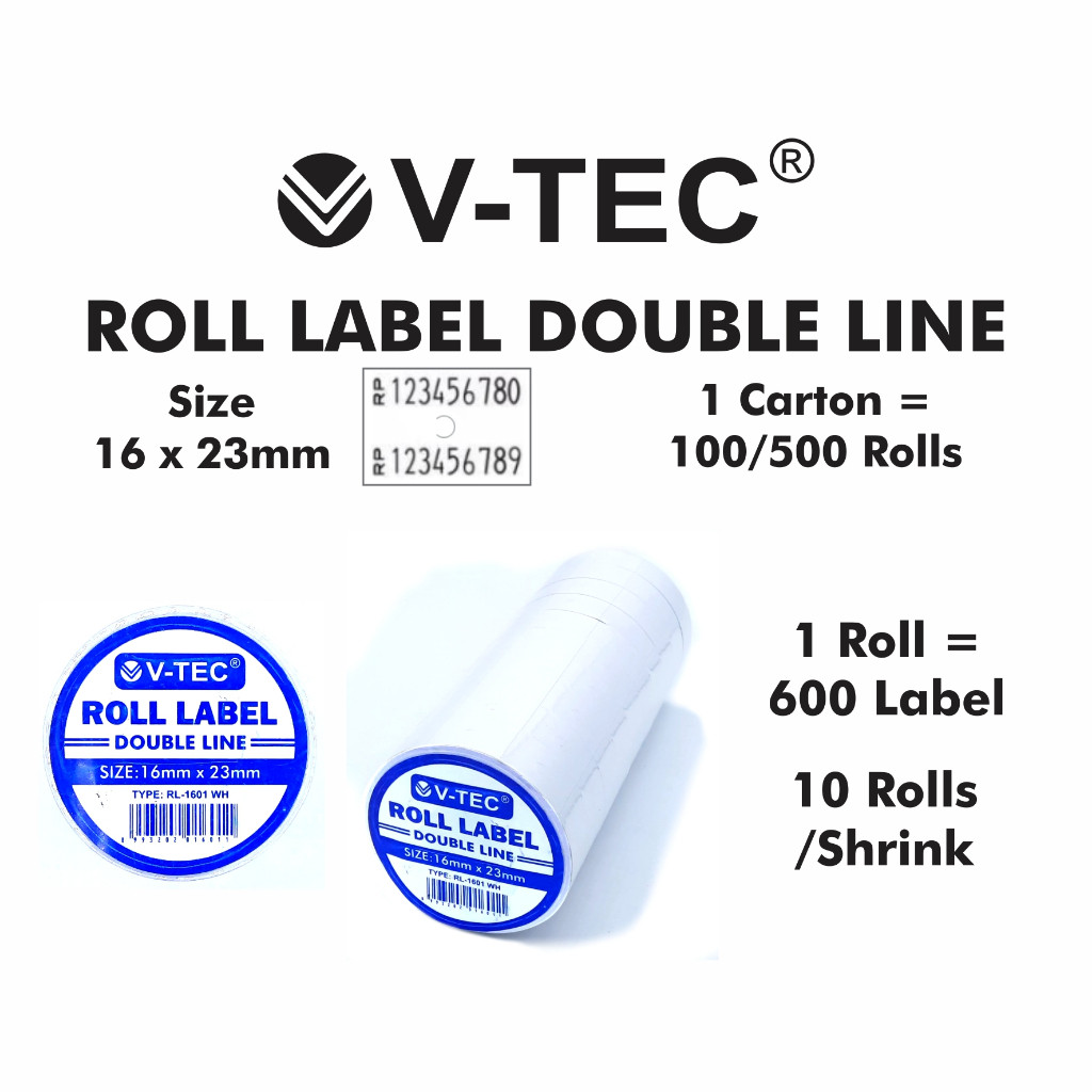 

V-TEC ROLL LABEL DOUBLE LINE