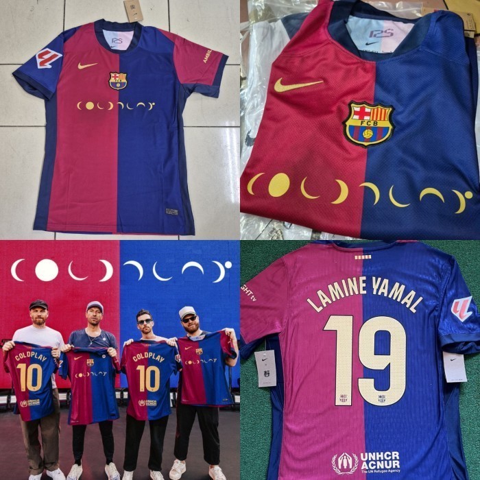 JERSEY BAJU BOLA BARCELONA BARCA HOME SPECIAL EDITION COLDPLAY EL CLASICO 2024/2025 FULLPATCH + NAME