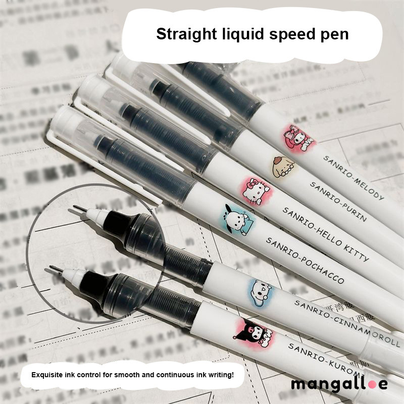 

✨COD Pulpen Cair Sanrio Straight Ball Pen Cepat Kering, Pulpen Tulis Halus 0,5mm Hitam Pulpen Netral -MG