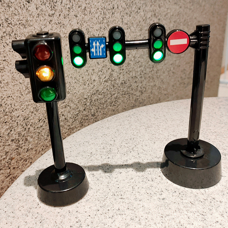 

Safety Dducation Traffic Light Toy Lamp Block Brick City Street View Accessories Signpost Barrier Speed Limit Indicator Warning