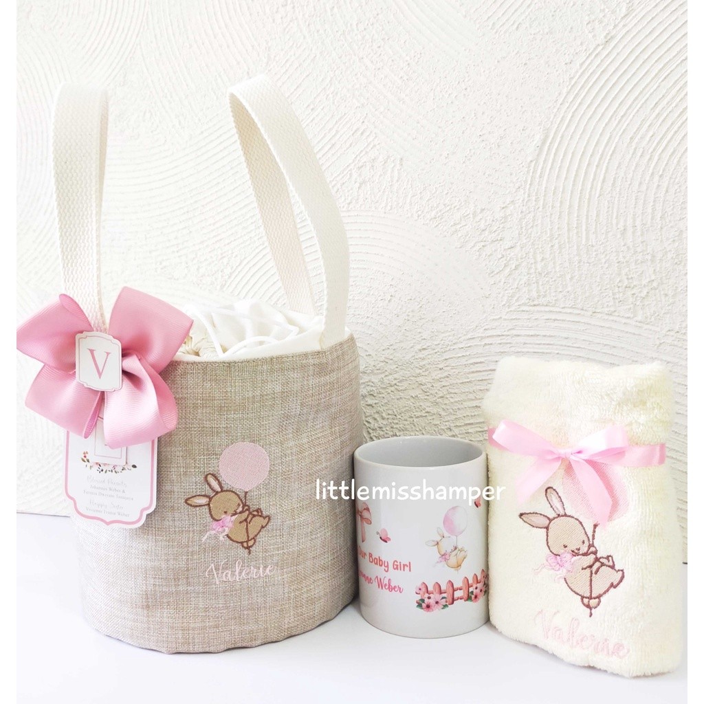 

Kirra Hampers - One month Paket bucket tabung kanvas bag handuk bordir dan mug