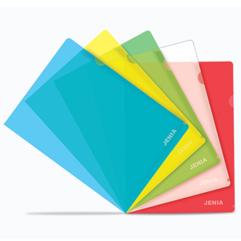 

( StaWorld / DAPAT 1 LUSIN 12 MAP ) MAP L Clear Sleeves Plastik JENIA FOLIO F4 Warna Transparant