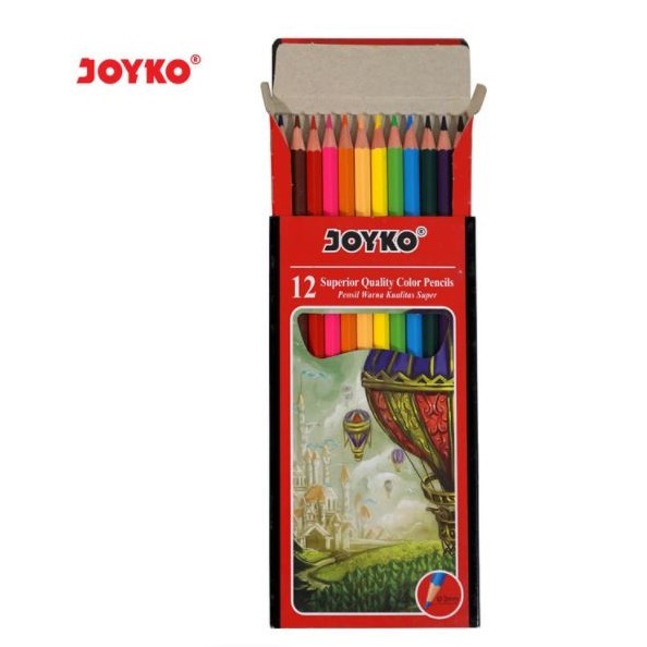 

( StaWorld / DAPAT 1 SET ) Pensil Warna Gambar / Color Pencil JOYKO 12 WARNA CP-100 Panjang