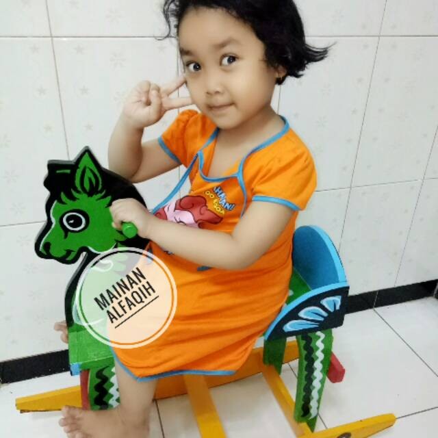 Media kreatifitas anak / Mainan Anak Kuda Kudaan dari Kayu / Mainan Jungkat Jungkit / Mainan Goyanga