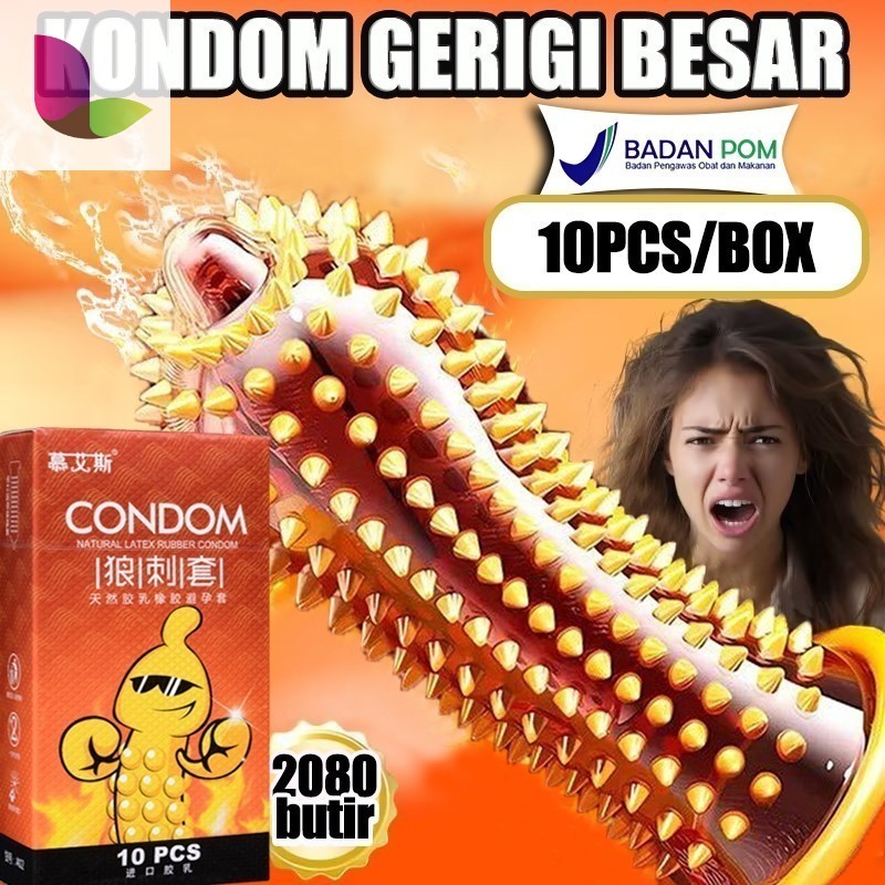 Promo Kilat  Kondom bergrigi Kondom sutra bergerigi Kondom grigi Alat kontrasepsi 10pc/Box kondom pr