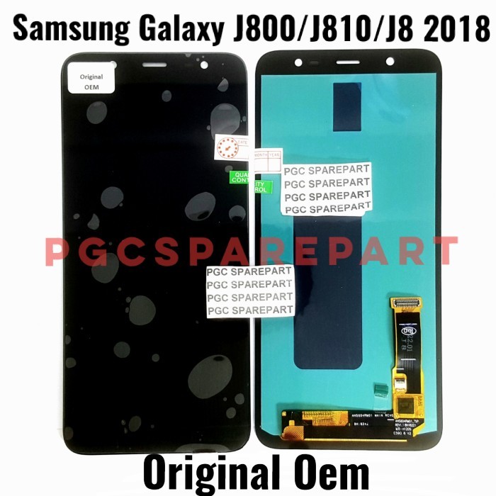 PSG99 Original Oem LCD Touchscreen Fullset Samsung Galaxy J800 J810 J8 2018 - Hitam