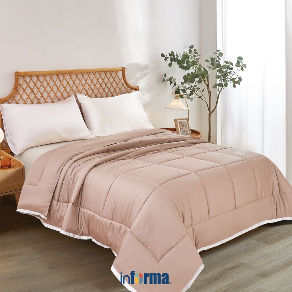 Informa Bed Cover Bambu Peach King Queen Single 260x230 240x210 160x210 Selimut Tebal Bedcover Selim