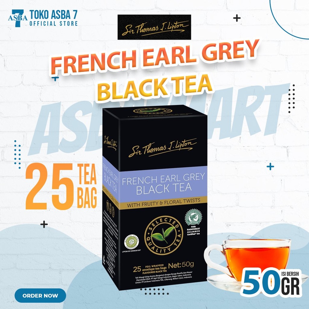 

LIPTON FRENCH EARL GREY BLACK TEA 50G 25 BAG