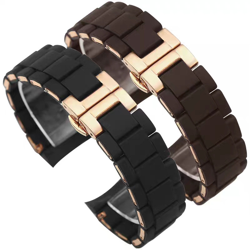 high quality curve end watband for Armani AR5905 5890 5919 5906 5891 5920 wat band 20mm 23mm black b