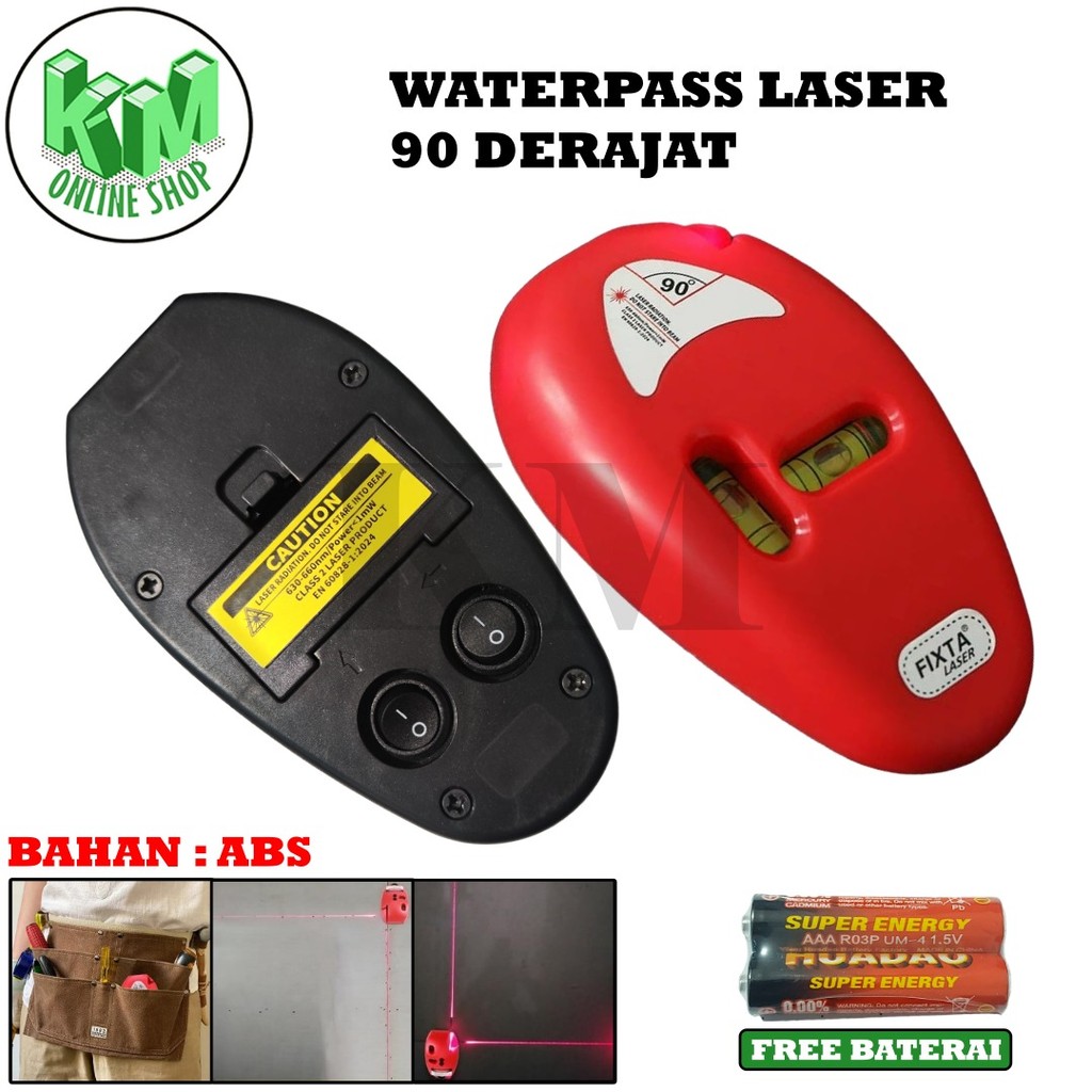 Waterpass Laser 90 Derajat Mouse Shaped Mini Laser