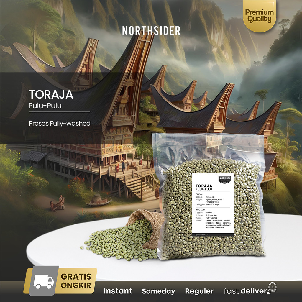 

Green bean Arabika Toraja Pulu-pulu fully-washed - Biji Kopi mentah