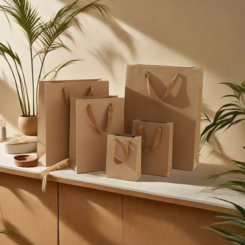 

10 Pack Kraft Paper Shopping Paper Gift Bags with Handles Party Bags Retail Handle Bags