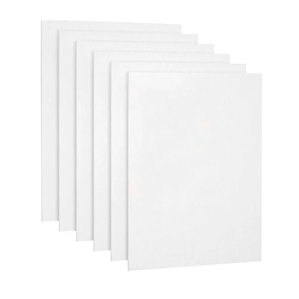 

6pcs Canvas Panels, Gesso Primed White Blank Canvas for Painting - Cotton Art Supplies Canvas Board for Acrylic Paints