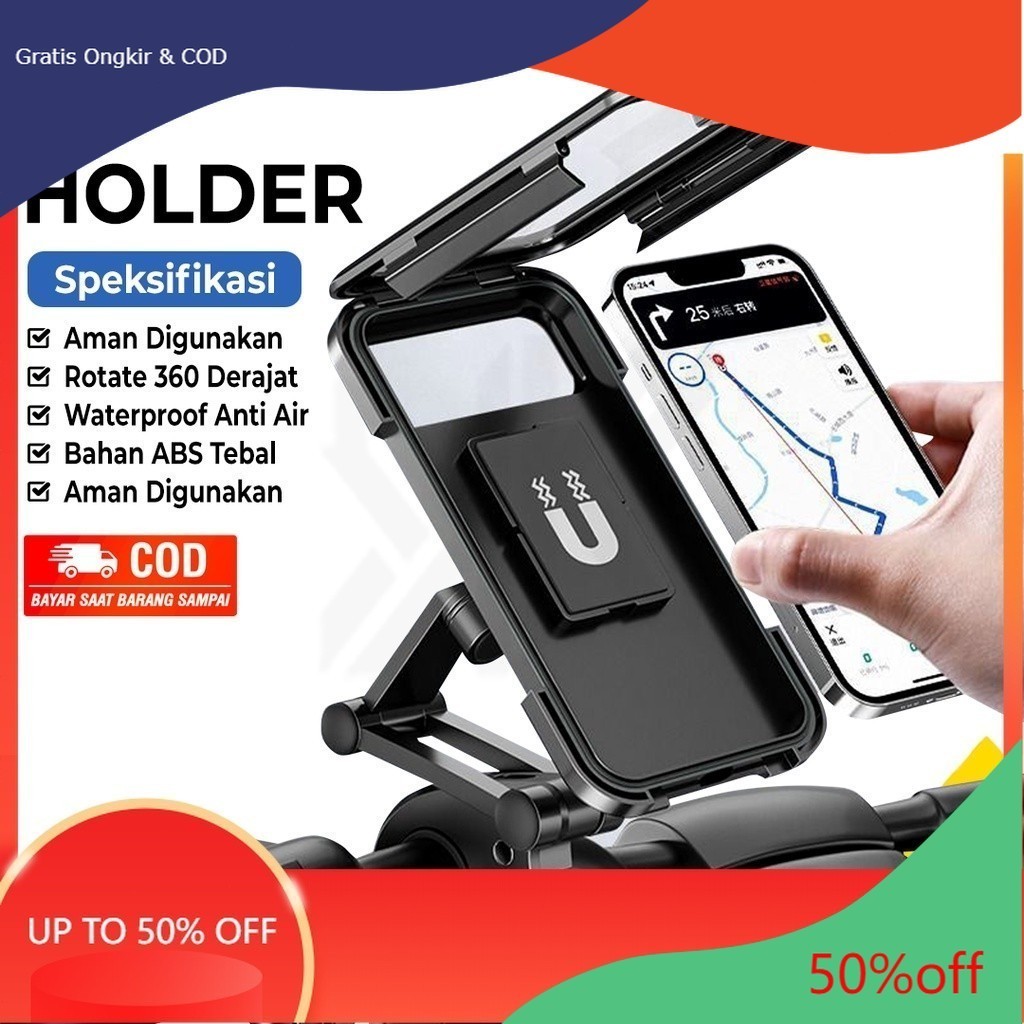 PHONE HOLDER/SEPEDA WATERPROOF ANTI AIR 360/PHONE HOLDER HP MOTOR