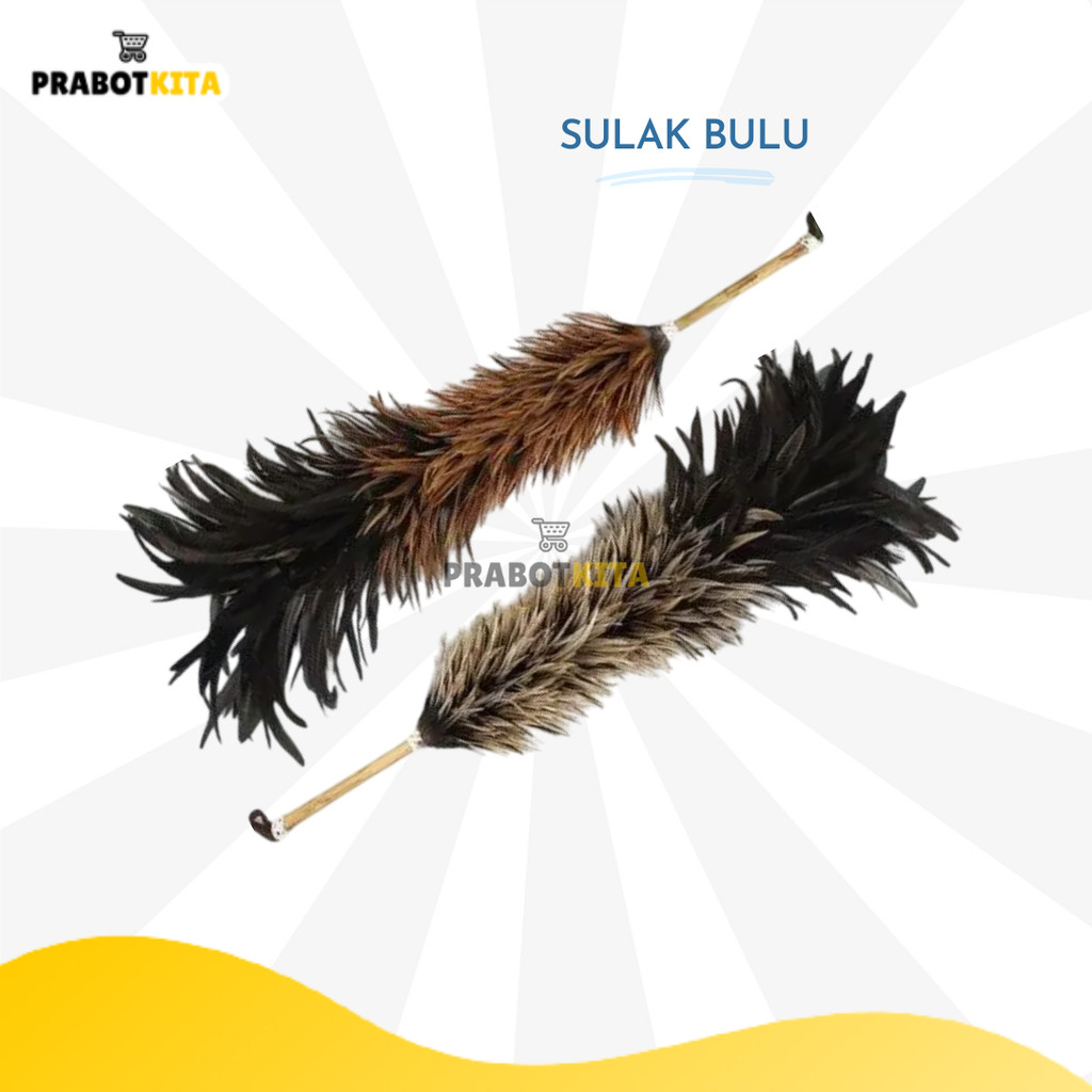 Sulak Kemoceng Bulu Ayam Warna Coklat Hitam / Alat Bersih Debu Rumah