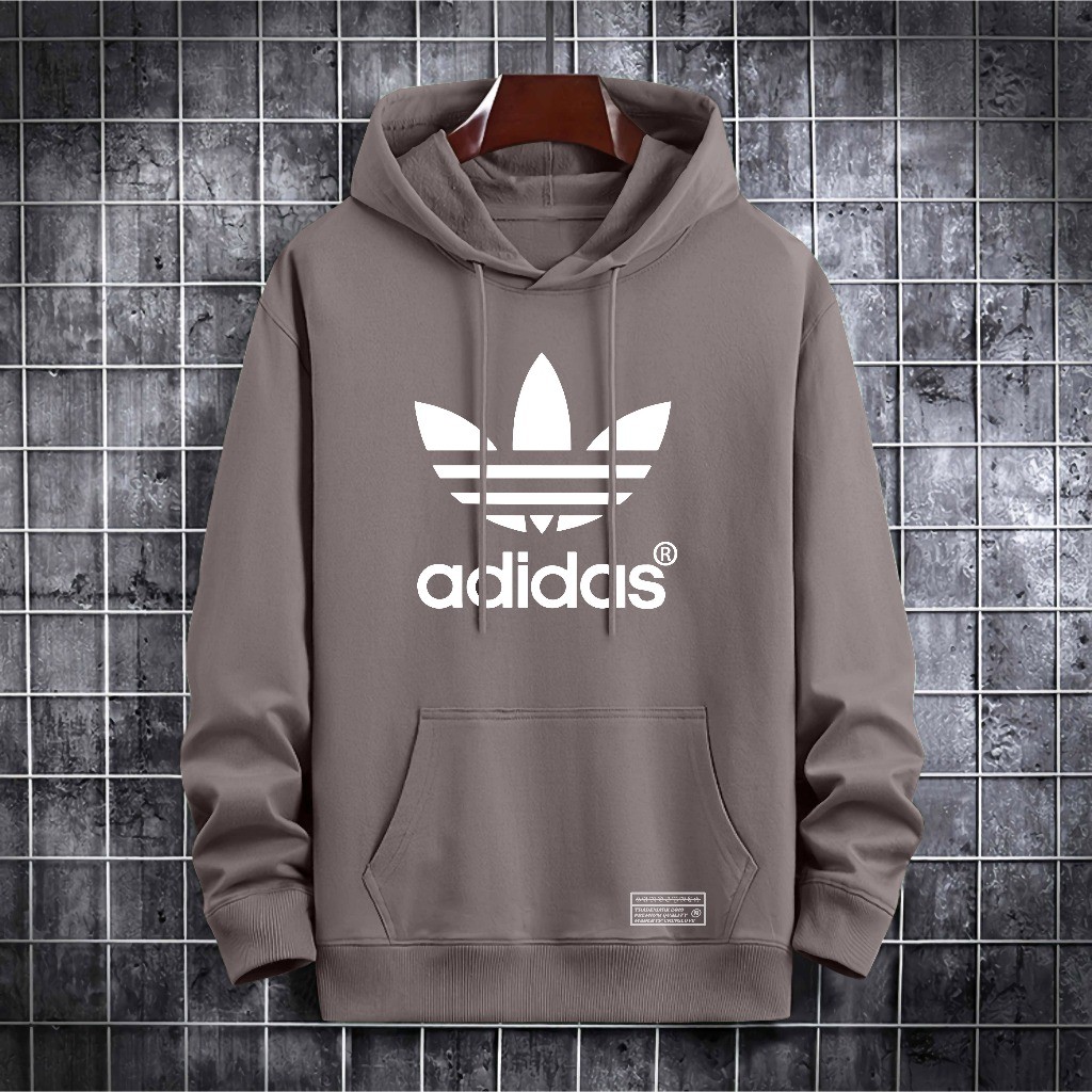 Hoodie Adidas R Tebal Bahan Fleece Solid 260Gsm Premium DTF Distro Quality Unisex M L XL XXL Hoodie 