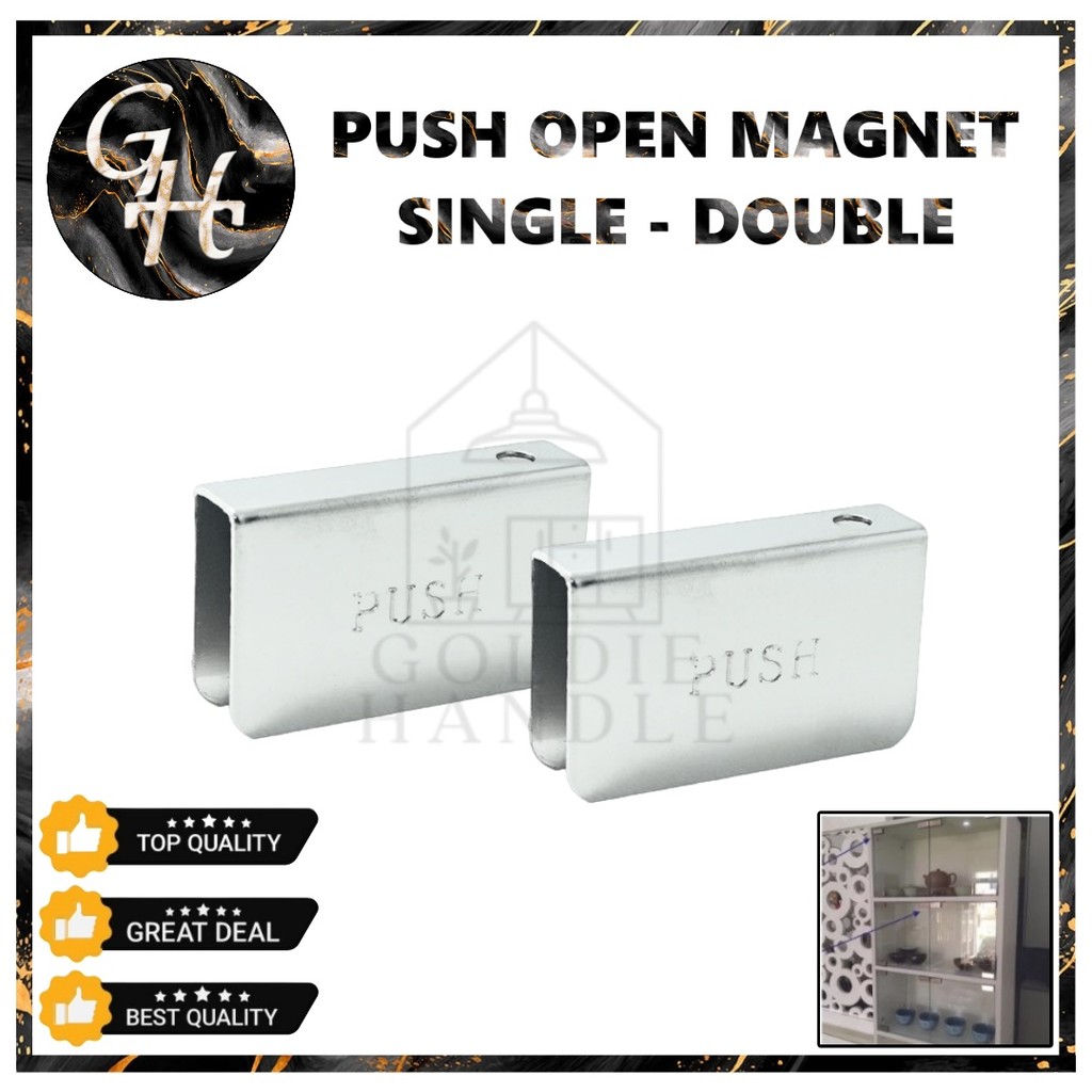 Push Open magnet singel dan double engsel jepit kaca