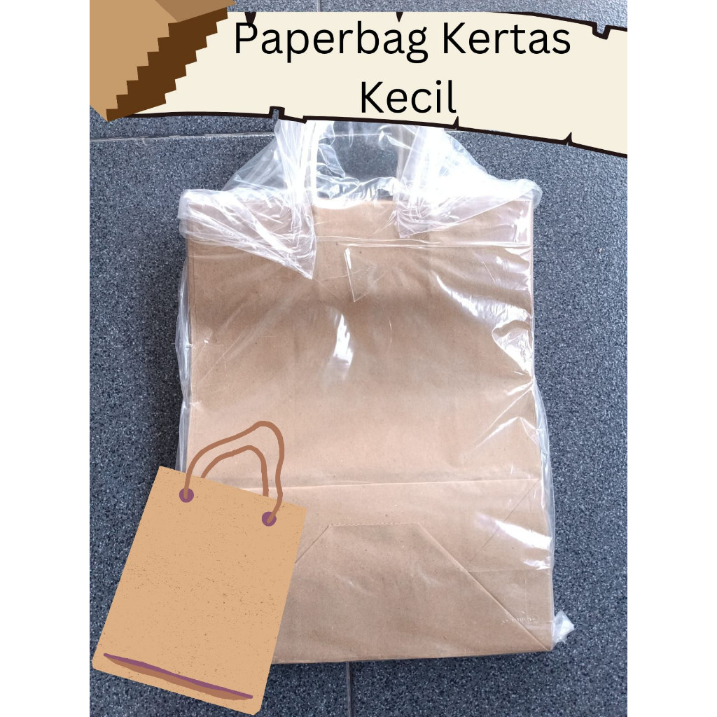 

TAS KERTAS PAPER BAG KECIL BATIK POLOS COKLAT 1 PAK ISI 12 PCS