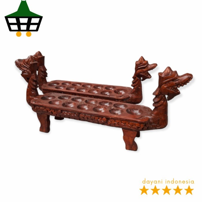 Congklak Kayu Jati Model Dakon Lubang 11 Kualitas Premium