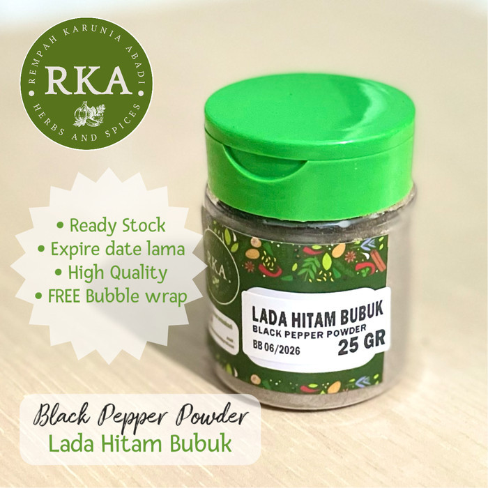 

Lada Hitam Bubuk 25 gr / Merica 25g / Black Pepper Powder / Pepper Ground - 25gr