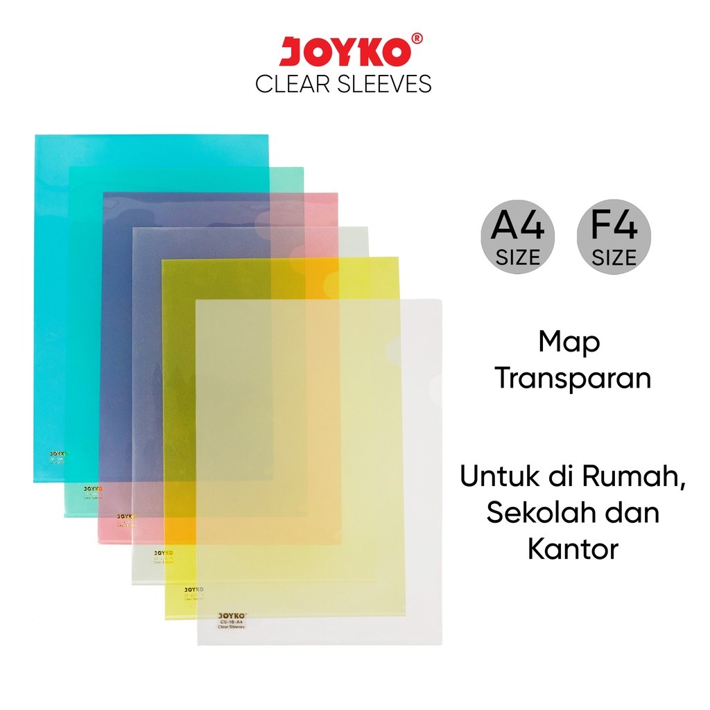 

Clear Sleeves Map L Bening Transparan Joyko CS-10/A4 2335/F4