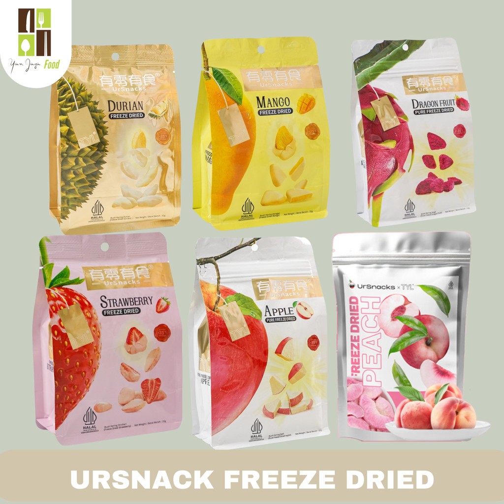 

Ursnack Freeze Dried Fruit / Snak buah buahan / Cemilan Buah / Rasa Durian / Mangga / Buah Naga / Apel / Stroberi / Peach