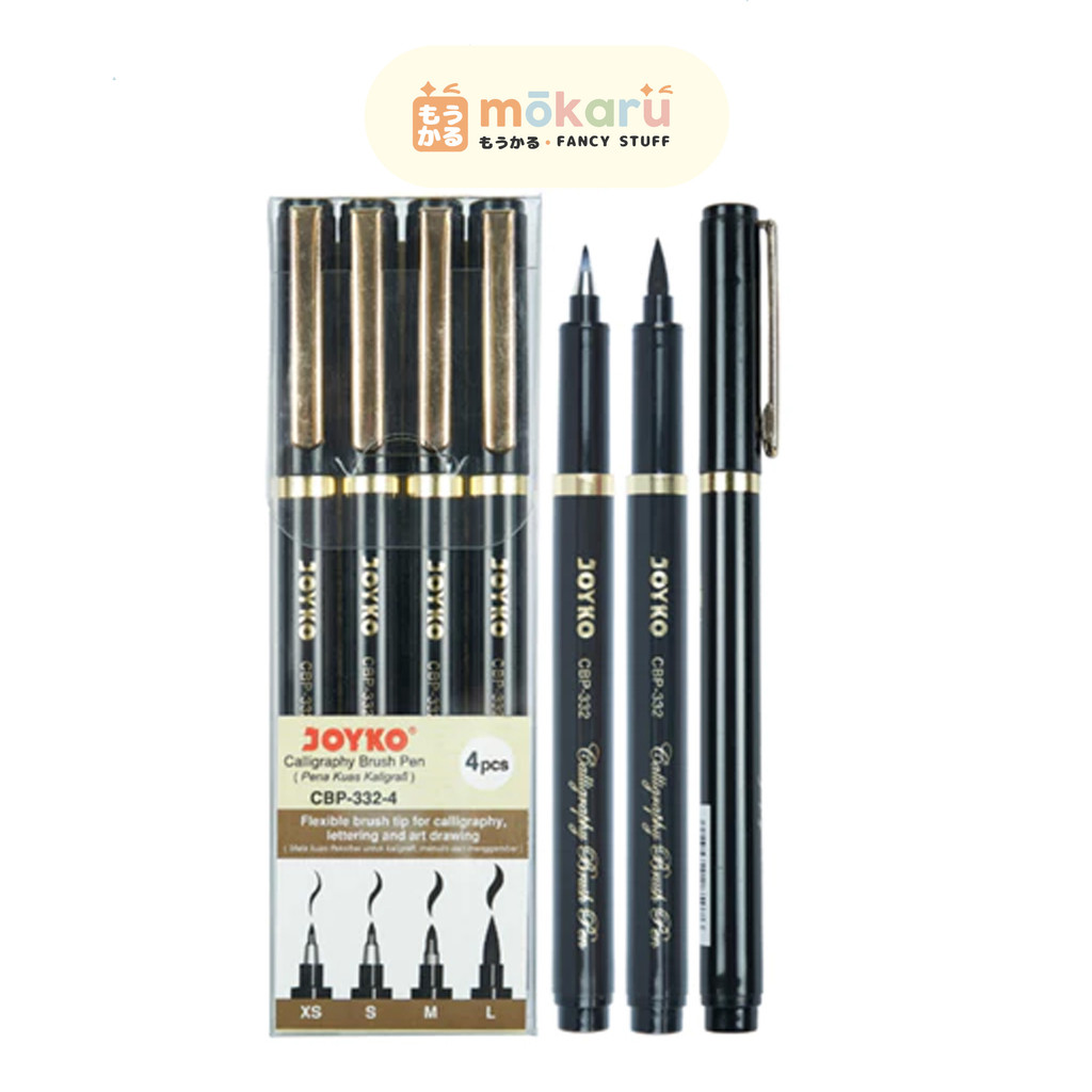 

Joyko Calligraphy Brush Pen CBP-332-4 / Pulpen Pena Kuas Kaligrafi 1 SET 4 Pcs Murah Berkualitas
