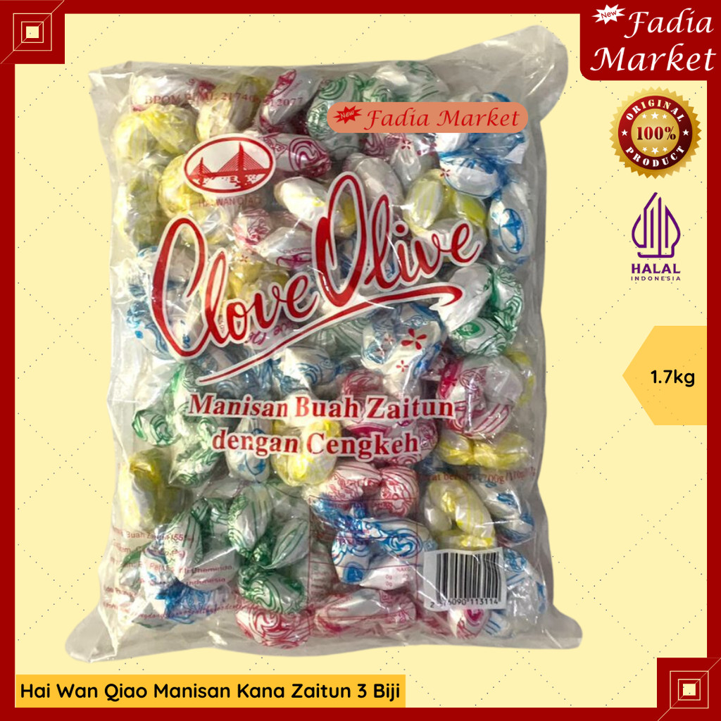 

Hai Wan Qiao Manisan Kana Buah Zaitun 3 Biji 1.7kg 1700g