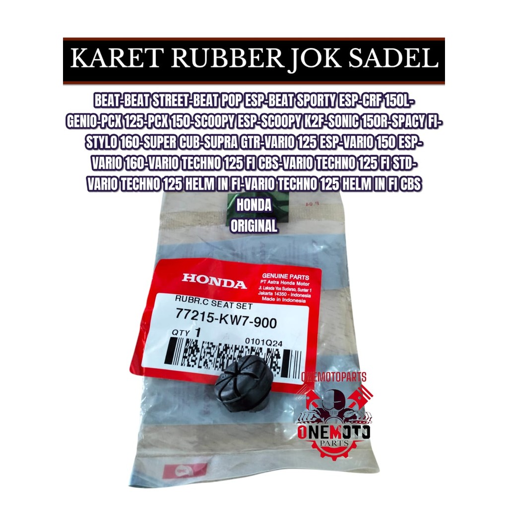 ORIMOTO- KARET RUBBER JOK SADEL BEAT CRF 150 GENIO PCX SCOOPY SPACY STYLO VARIO HONDA 77215-KW7-900 