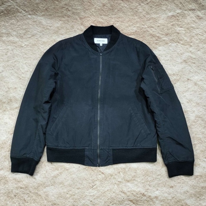 jaket bomber pria GLOBAL WORK jaket pria hitam saku samping murah bagus size M