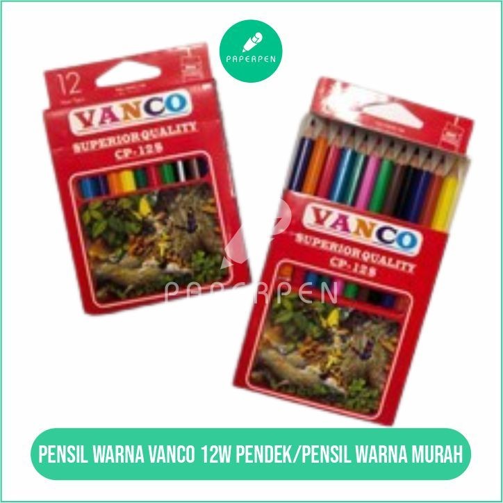

(PST.ATK) Pensil Warna Vanco 12W Pendek/Pensil Warna Murah