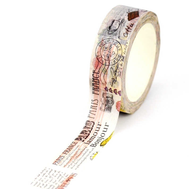 

NEW 1PC 10M Decorative Vintage Stamp Postcard Coffee Trees Washi Tape DIY Journaling Adhesive Masking Tape Stationery Supplies