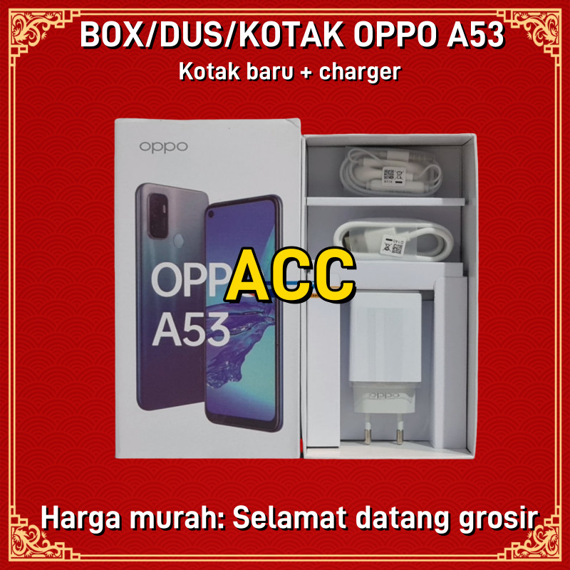 

BOX/DUS/KOTAK OPPO A53, lengkap dengan aksesoris dan kemasan aman, ideal untuk grosir