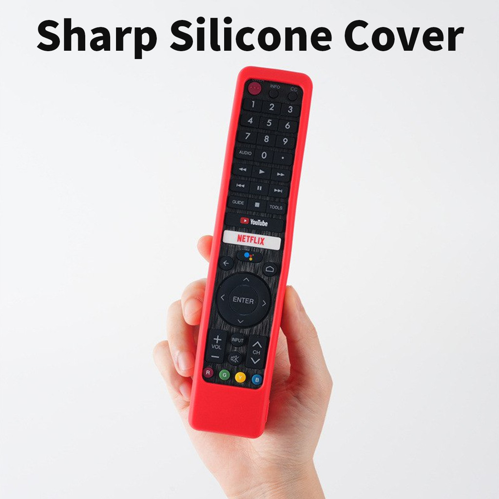 Pelindung remote tv Menebal dan anti jatuh sarung silikon remote tv untuk Sharp GB WJSA  - warna hit