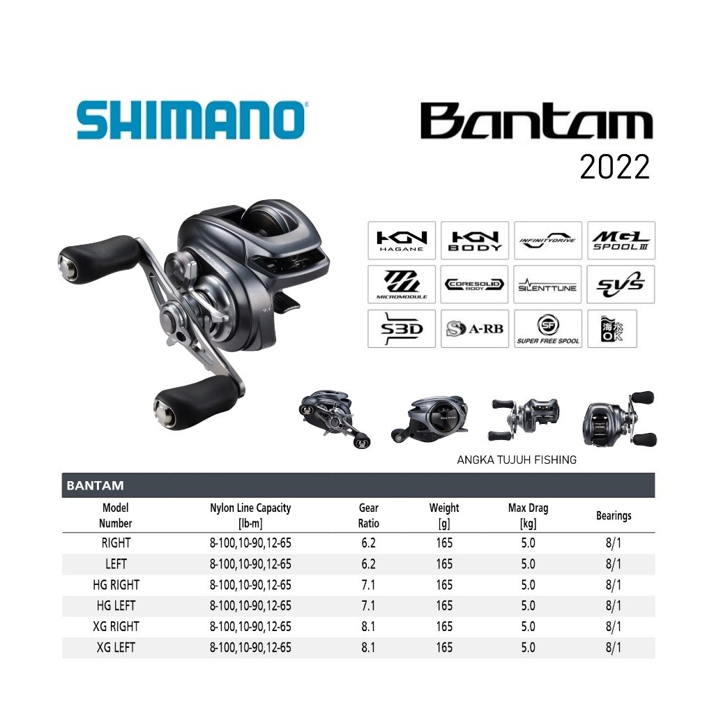 AR67K Shimano Bantam 2022 BC Baitcasting Reel Pancing