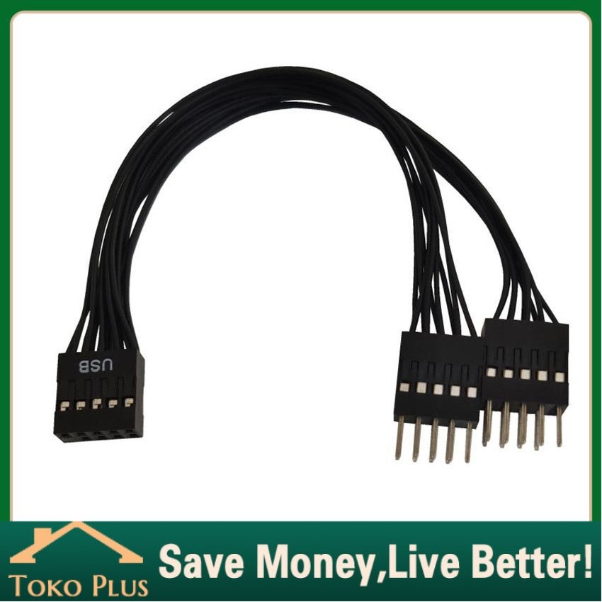 Usb 9Pin Splitter Front Header Extension Cabang 9 Pin Hub Extender Motherboards Aksesoris Desktop &