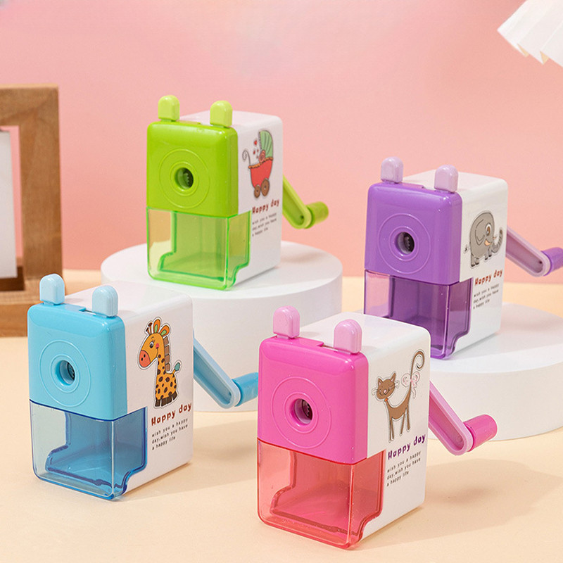 

Rautan Serutan Pensil Putar / Gaya Kartun Sharpener Rautan Meja 4 Warna BB61