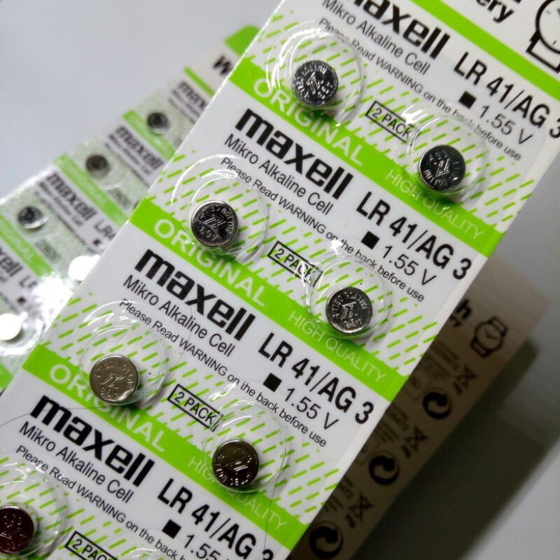 (MGS) PROMO Baterai Kalkulator Maxell Casio Citizern Kancing LR41 Original kecil Batre laser Mainan 