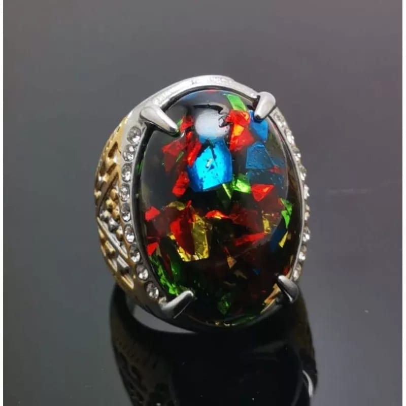 Batu Akik Black Opal//Kalimaya Ausi Super Jumbo Jarong Siam malam HQ Super mewah