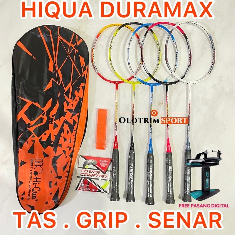 Raket Badminton HiQua DURAMAX Bonus Tas Senar Grip