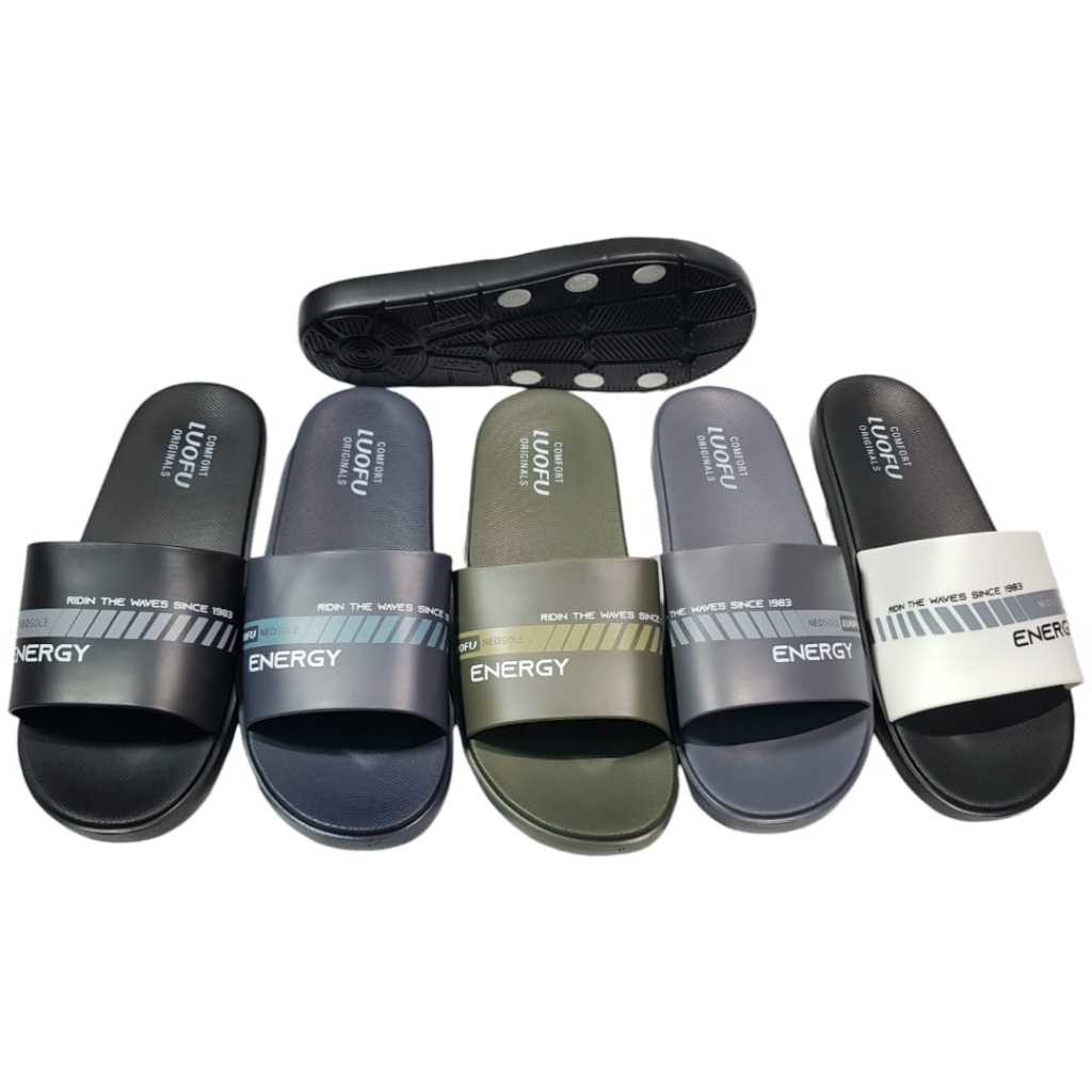 BLS Luofu Sandal Selop Karet Pria Import Empuk ENERGY E7172-E70MBR (AX4)