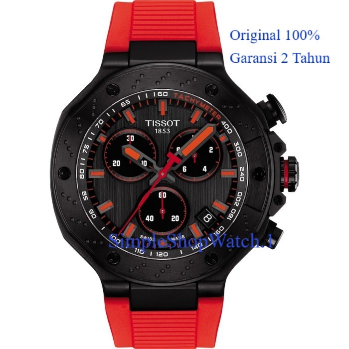 Original 100% Jam Tangan TISSOT T141.417.37.061.01 T-Race Chronograph Black/Red 45mm Garansi Resmi 2