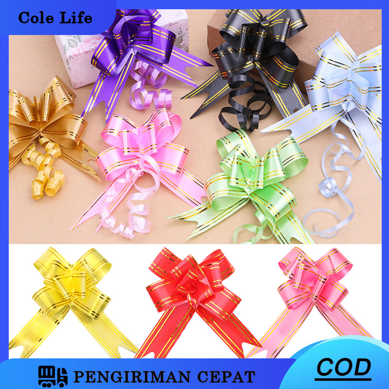 

10pcs Lis EMAS Serut Parcel Kado Souvenir 18 Mm GOLD STRIPE LACE