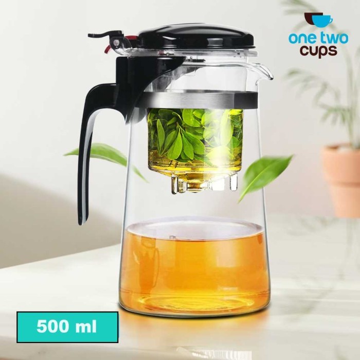 Teko Kaca Bening Tahan Panas Teh Kopi Kaca Tahan Panas dengan Saringan Pitcher