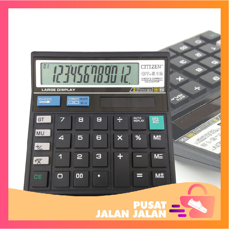 

PJJ - 6551 Kalkulator Dual Power / Kalkulator CT-512 12 Digit / 12 Digits Dual Power Calculator / Kalkulator Dagang CT-512
