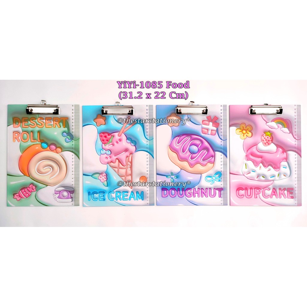 

(1 Biji) Clip Board Food 31.2*22 Cm / Papan Ujian Food A4 / Clipboard GXIMP YiYi-1085 Food