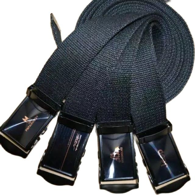 ILHAM leather- ikat pinggang kanvas/ gesper katun jepit