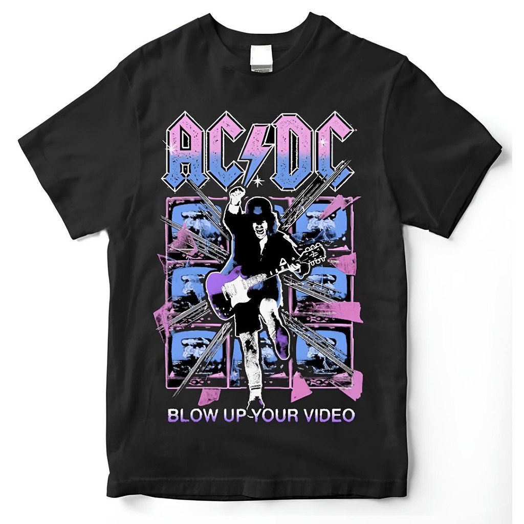 T-Shirt Kaos Musik ACDC Blow Up Your Video Bahan 24s