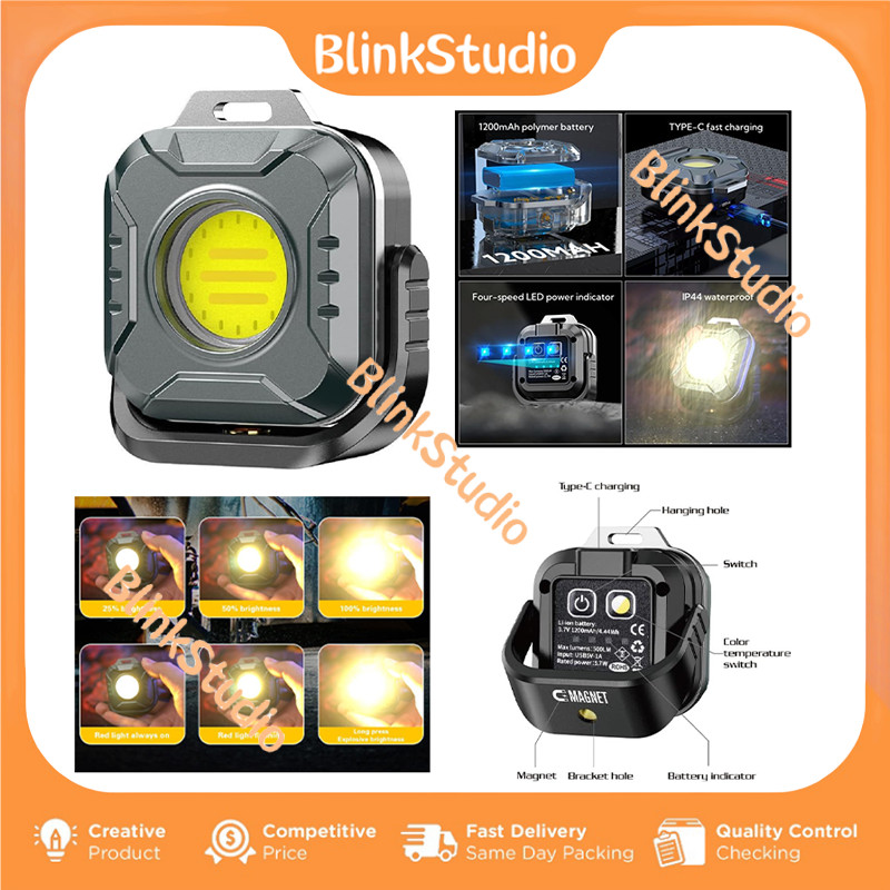 Lampu Emergency Mini Gantung Portable / Lampu Kerja COB Mini Portabel Lampu Darurat