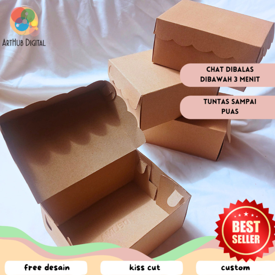 

AHD Kotak kardus Kraft Coklat/Kardus Kue/Kotak kardus Snack/ Kardus Renda Coklat Non-laminasi